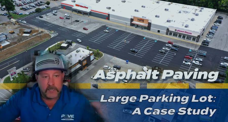 Kevin Gray of Pave It Forward Asphalt over Large Asphalt PArking Lot