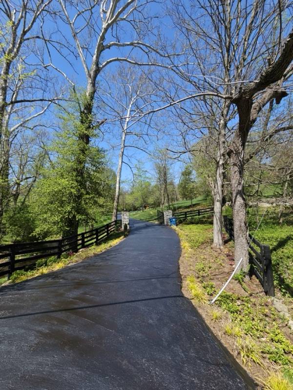 Fresh asphalt driveway