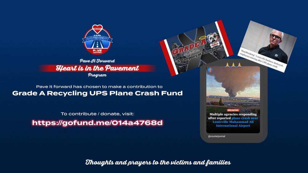 Grade A Recycling UPS plane crash fund contribution